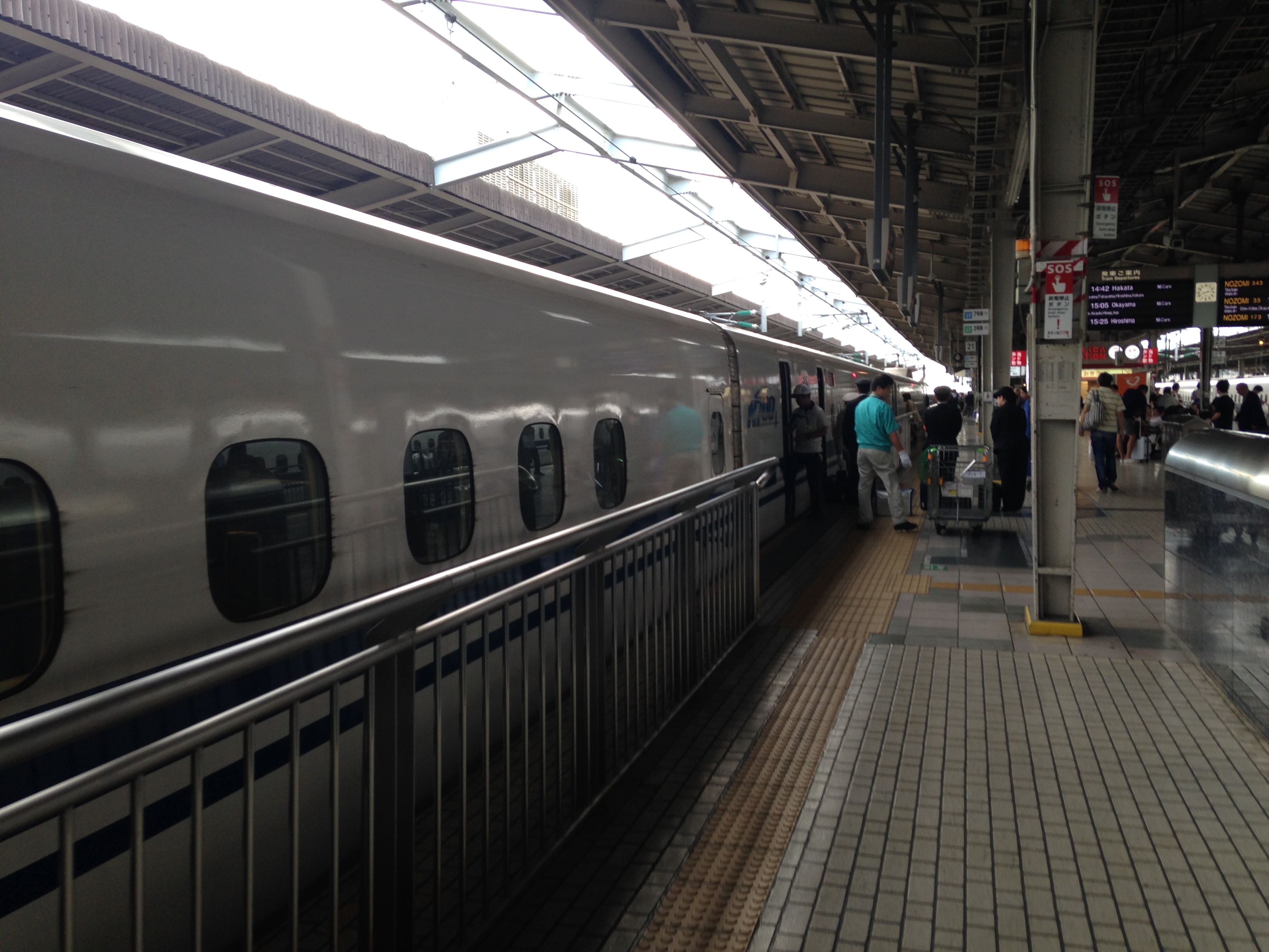 新大阪車站的新幹線月台（東海道・山陽新幹線轉乘樞紐）