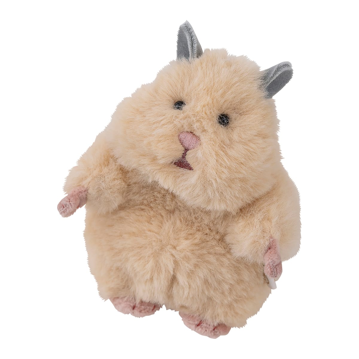 はむにぎり きなこ — 奶油色／淺米黃倉鼠玩偶 W6×D5.5×H10cm